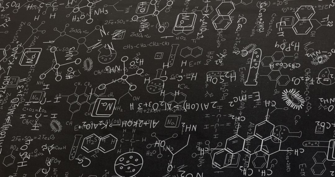 Chalkboard with Chemical Formulas for Education and Research - Free Images, Stock Photos and Pictures on Pikwizard.com