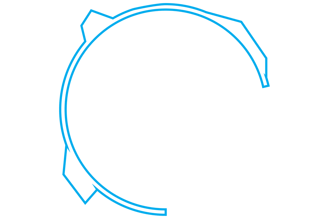 Abstract Circular Blue Shape on Transparent Background