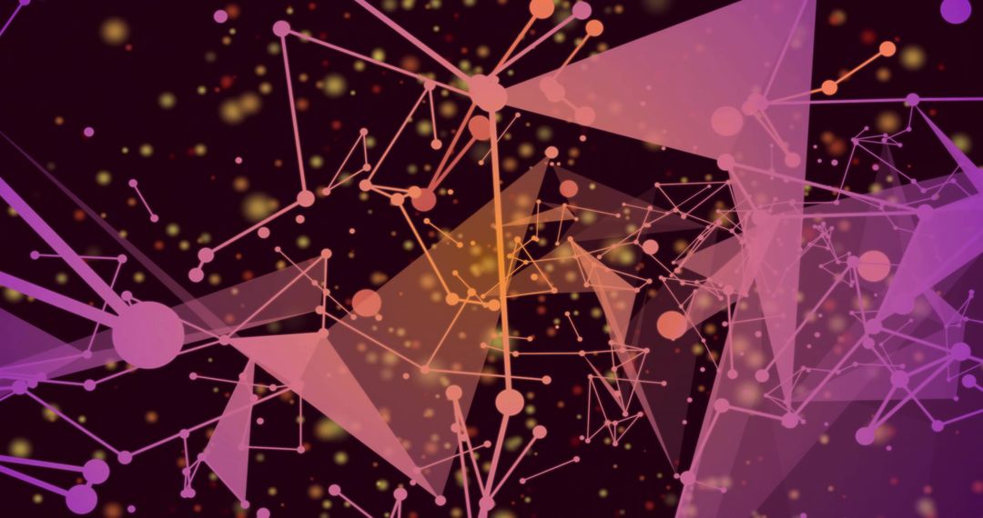 Futuristic Digital Network with Glow and Triangular Patterns