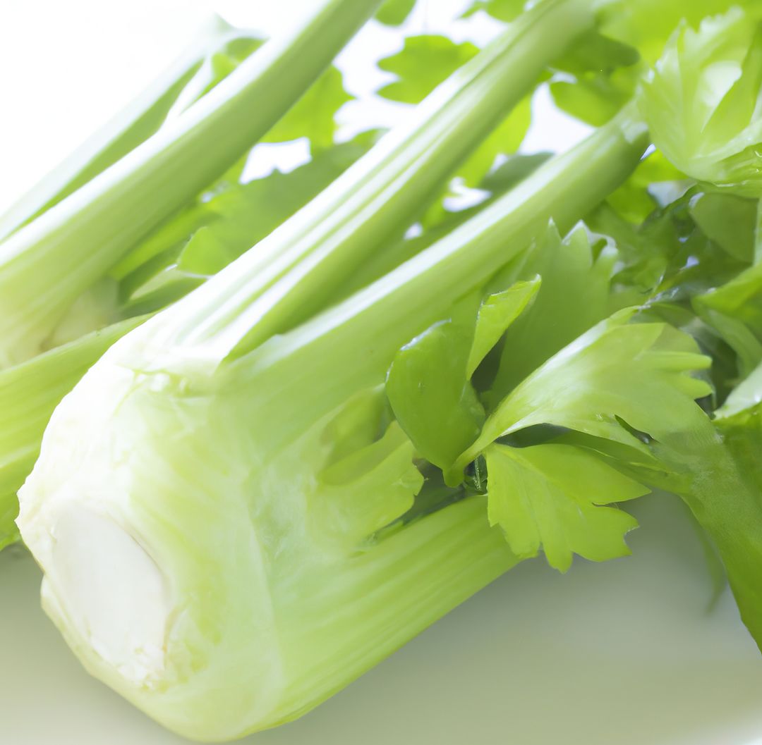 Close up of green celery over white background created using generative ai technology - Free Images, Stock Photos and Pictures on Pikwizard.com