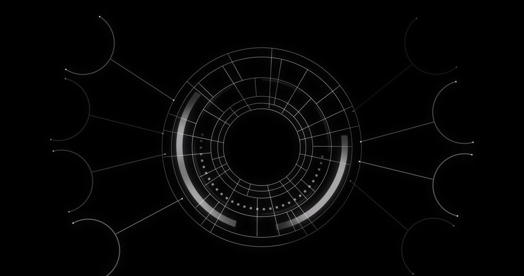 Futuristic Graphic Network Connections on Dark Background