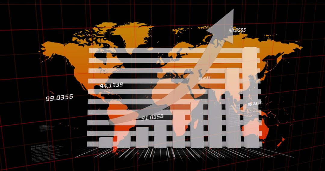 Global Data Visualization with Rising Bar Graph and Map