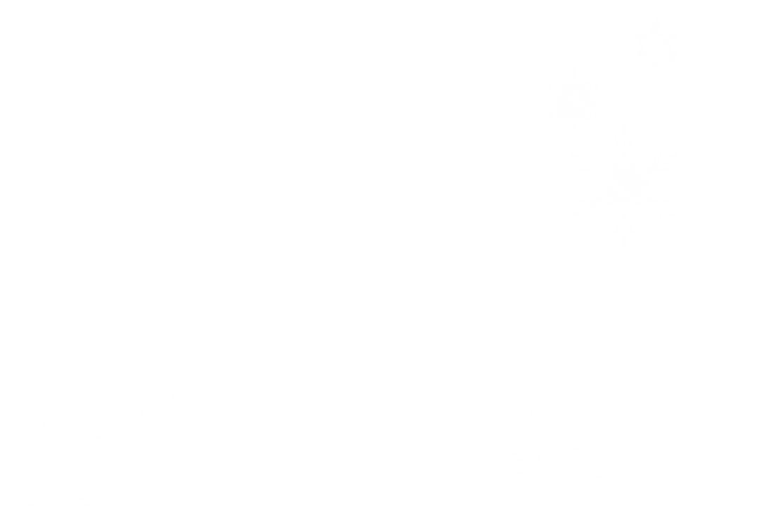White Snowflakes and Trees on Transparent Background