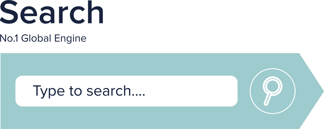 Digital Search Bar on Transparent Background