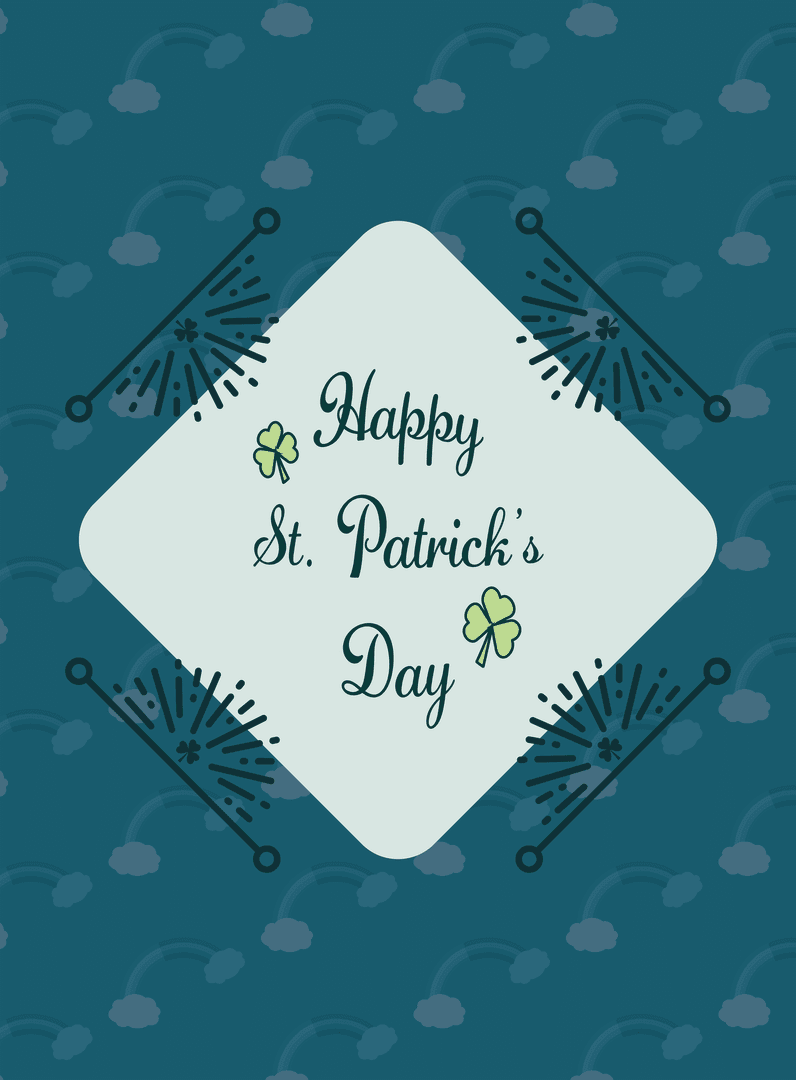 Happy St. Patrick's Day Card with Transparent Background