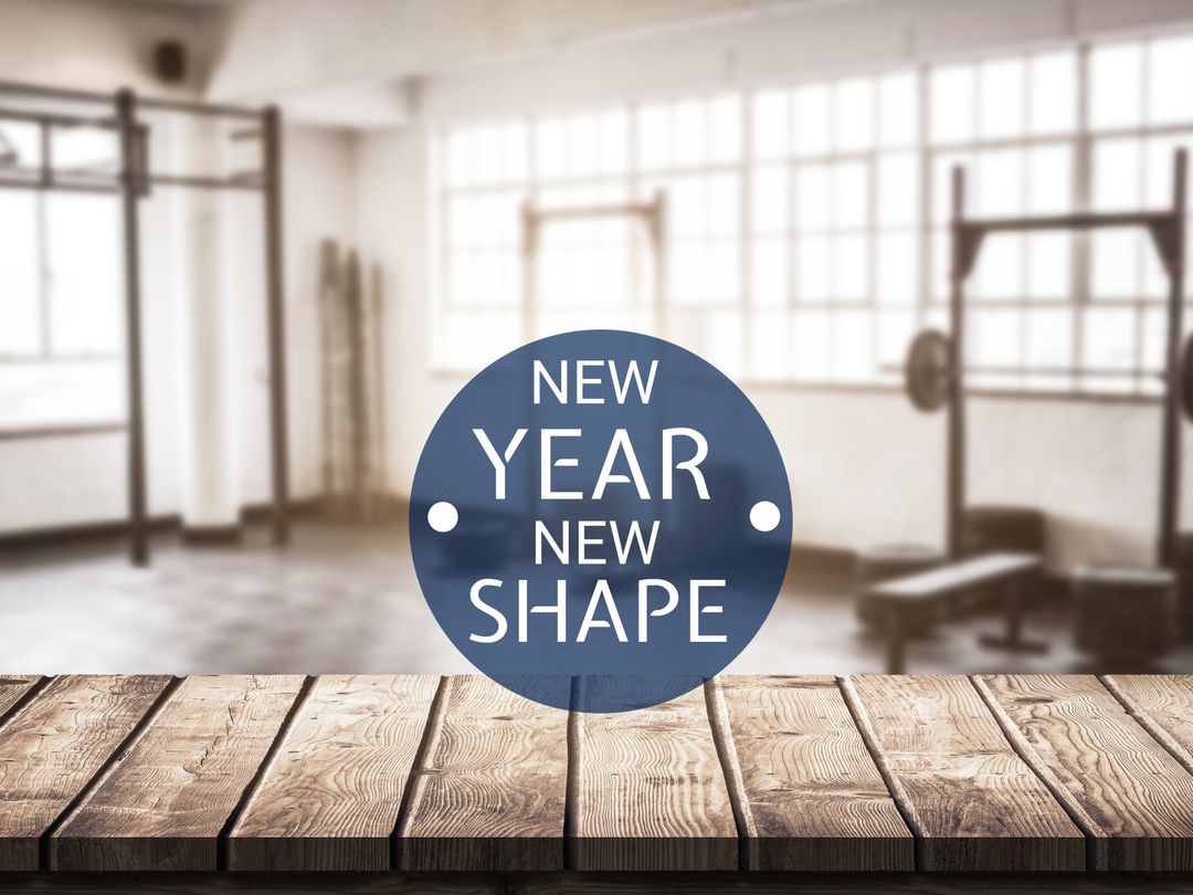 Motivational New Year Fitness Resolution in Gym