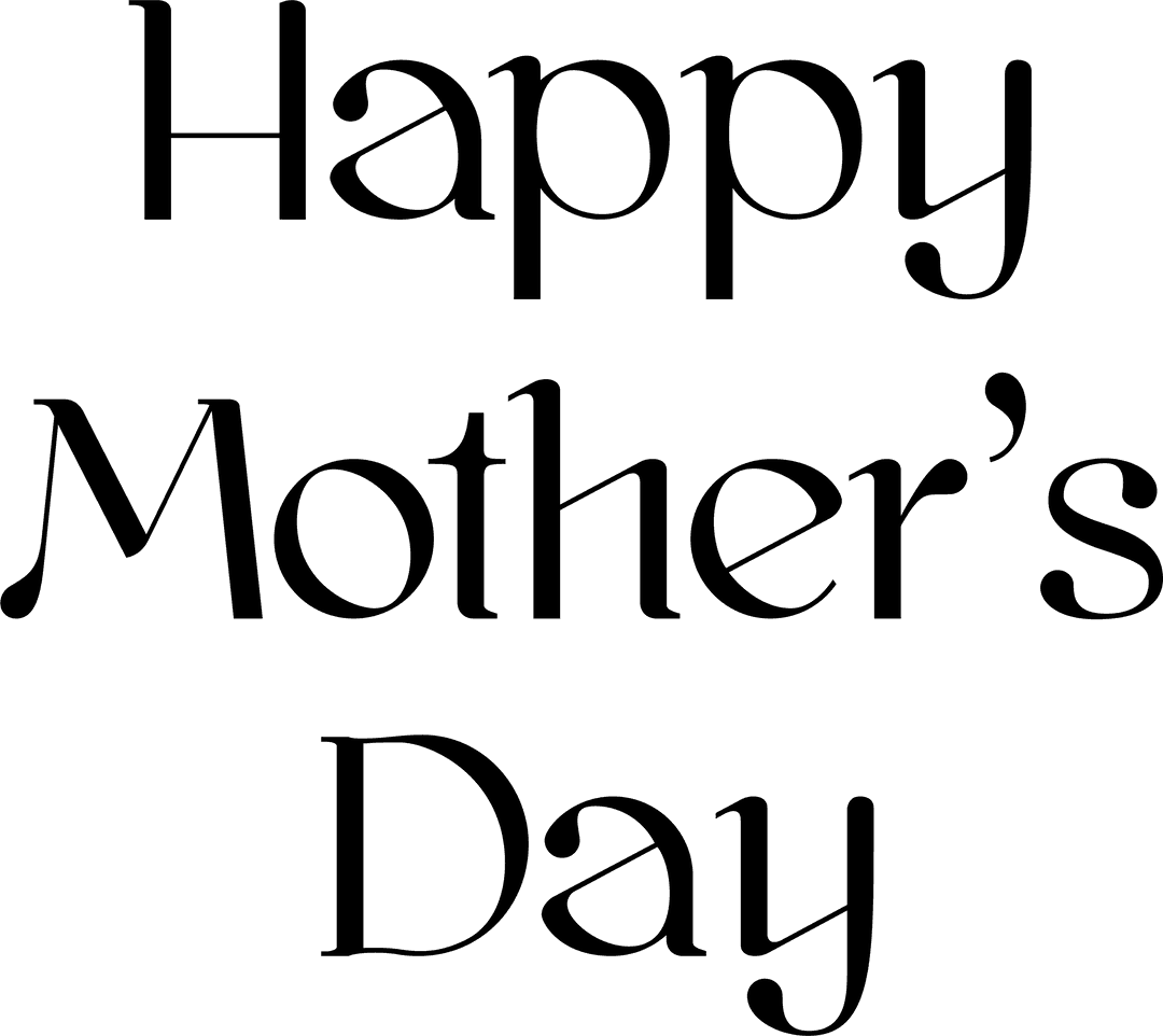 Transparent Black Background Happy Mother's Day Message