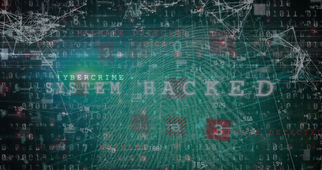 Cybercrime Concept with Digital Security Breach Warning