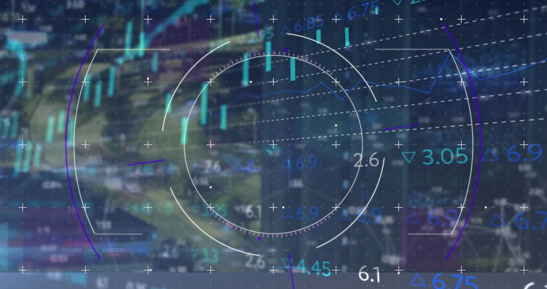 Futuristic Fintech HUD with Stock Market Data Visualization