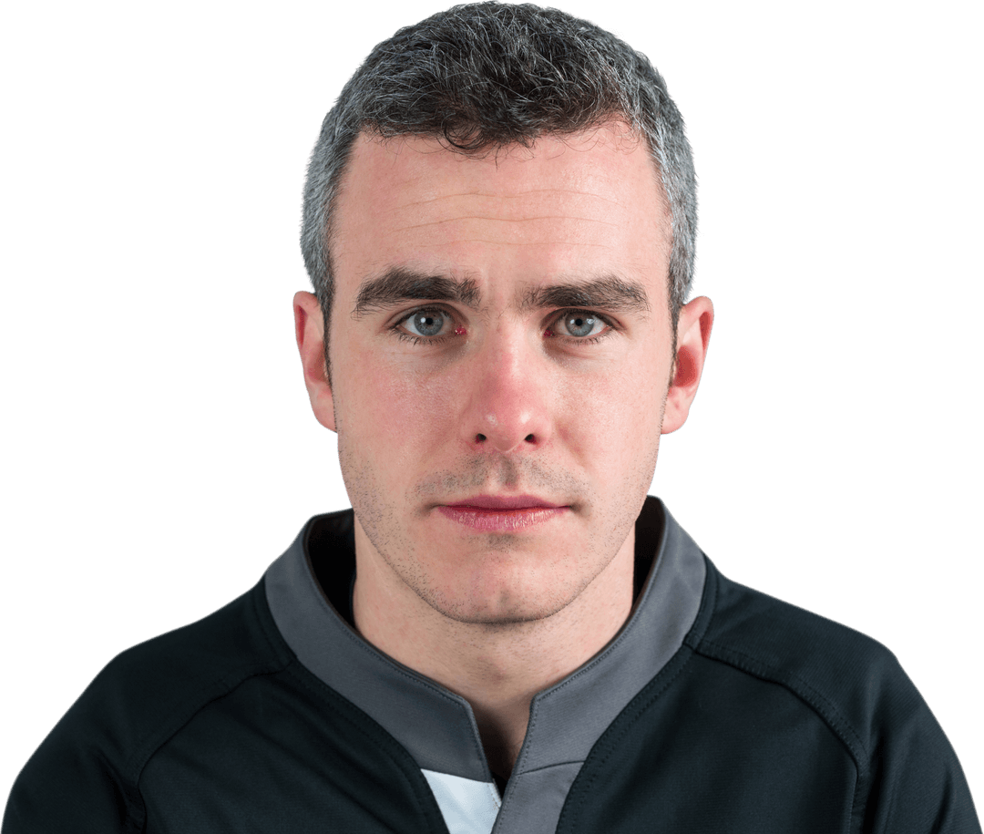 Transparent Background Male Rugby Player Frowning Expression