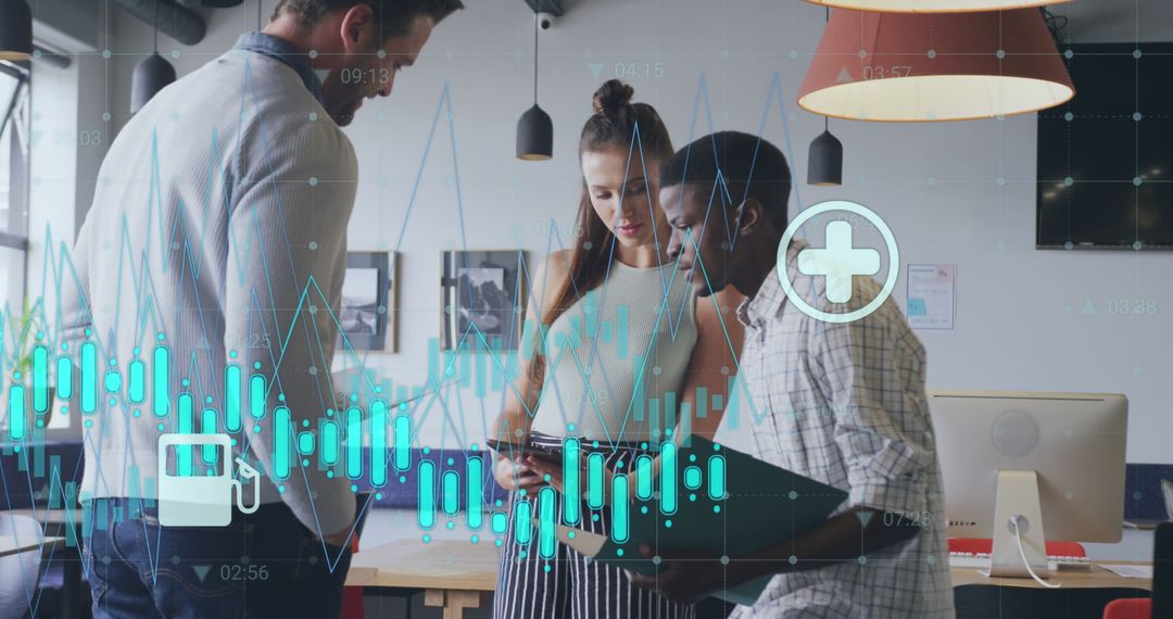 Diverse Team Discussing Business Growth Digital Analytics