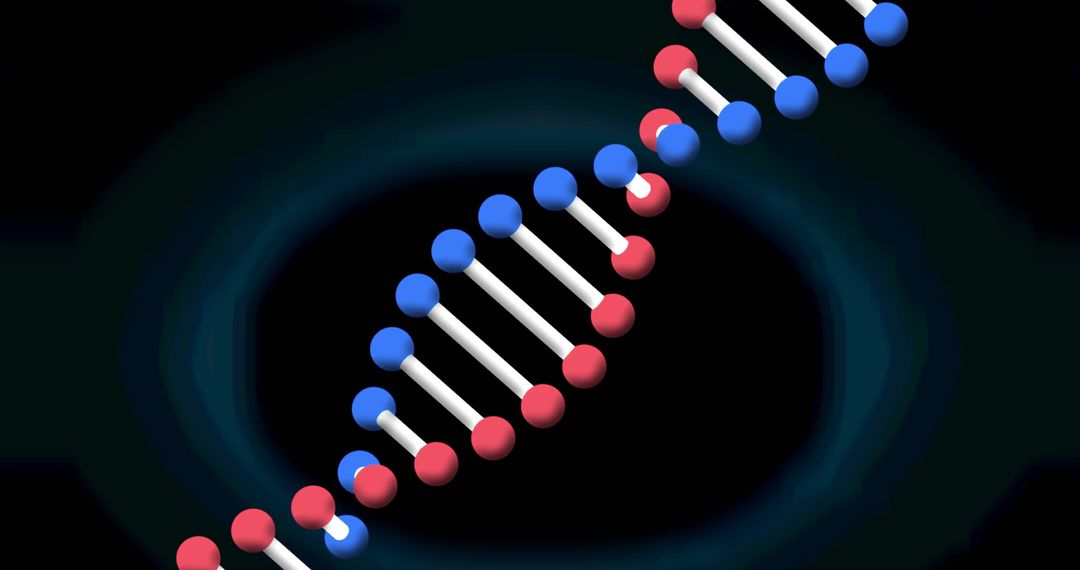 Digital DNA Strand Spiraling on Abstract Blue Background