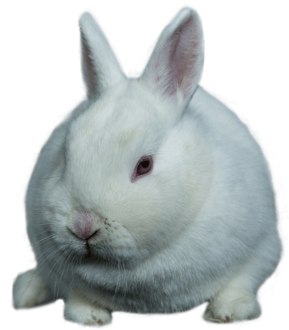 Adorable White Rabbit Isolated on Transparent Background