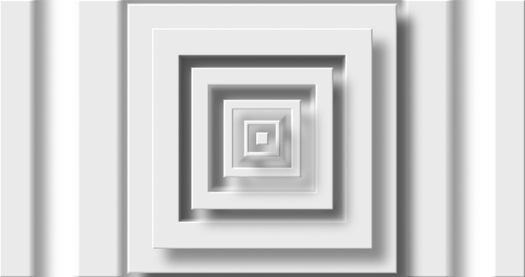 Abstract White Square 3D Pattern with Visual Depth Effect
