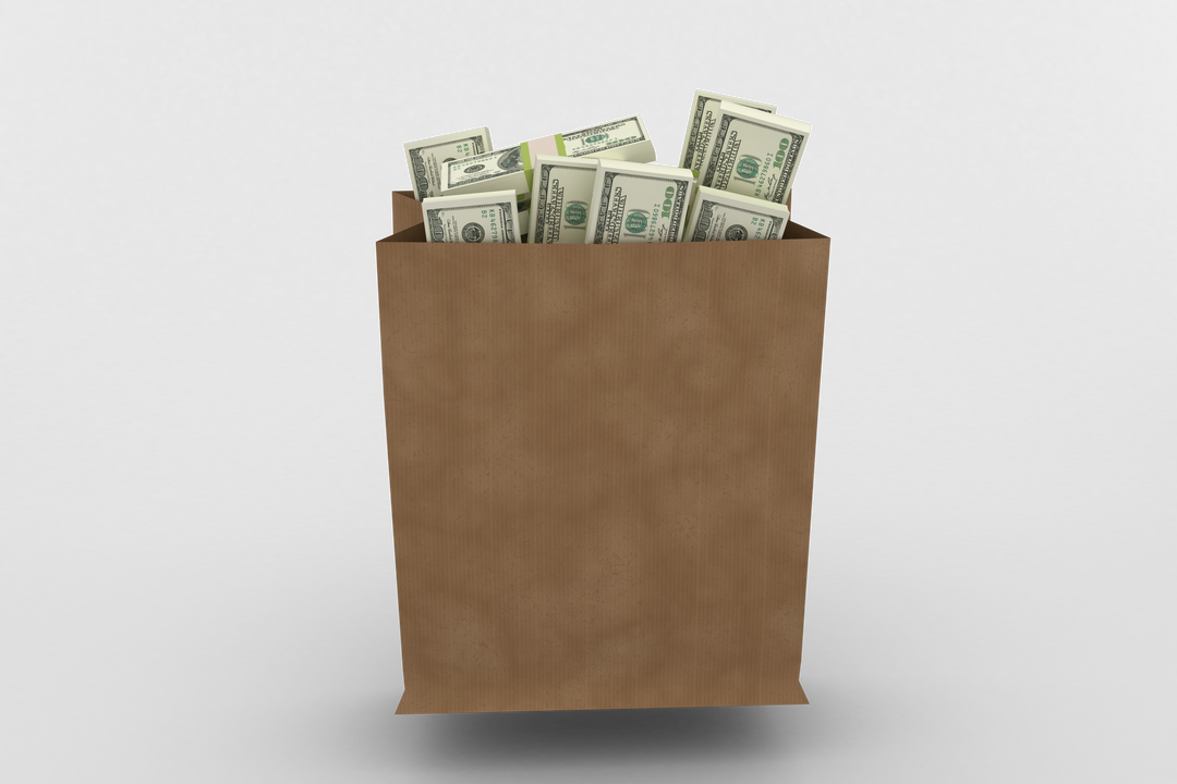 Transparent Paper Bag Full of Dollar Bills Against Black Background - Download Free Stock Images Pikwizard.com