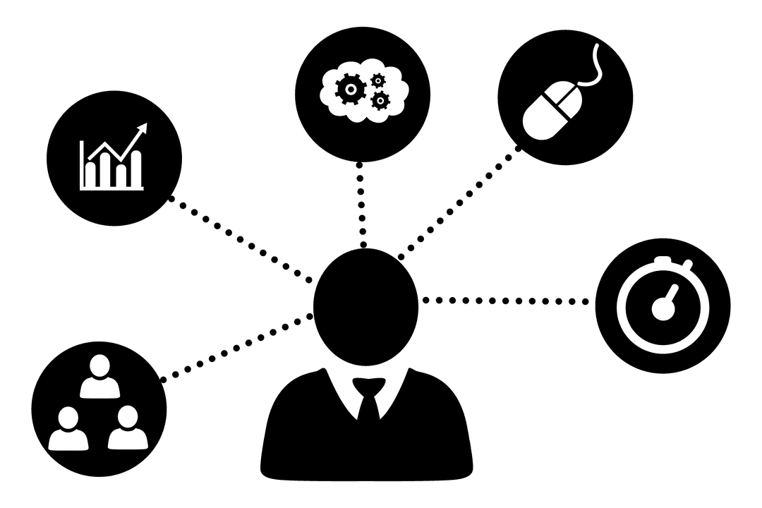 Business Icons Set on Transparent Background for Digital Applications