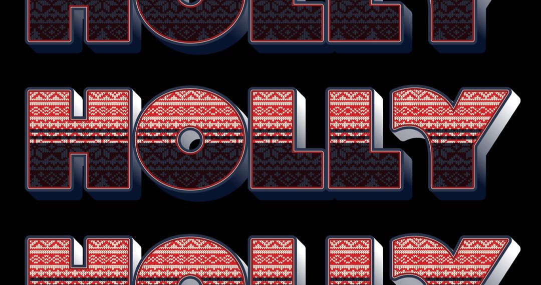 Festive Christmas Typography with Red Pattern Design