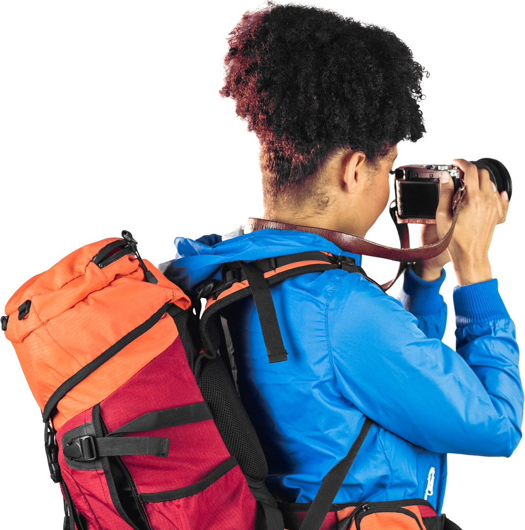 Transparent woman hiker photographing nature - Download Free Stock Images Pikwizard.com