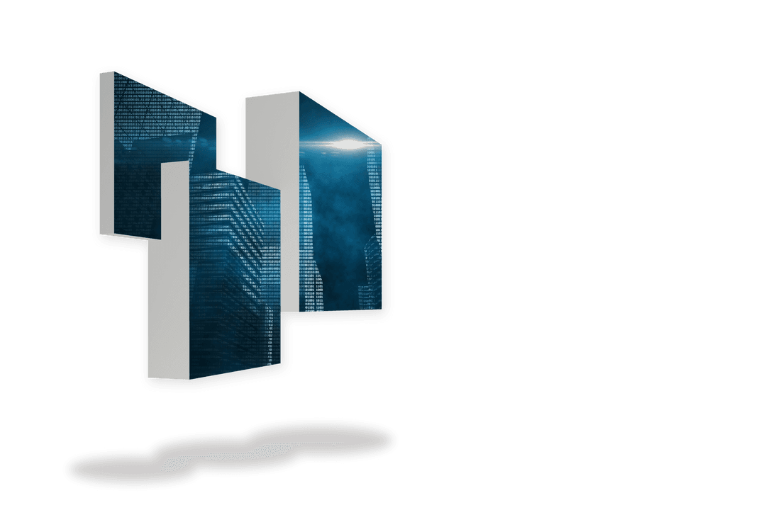 Transparent Digital City on Abstract Screen Background