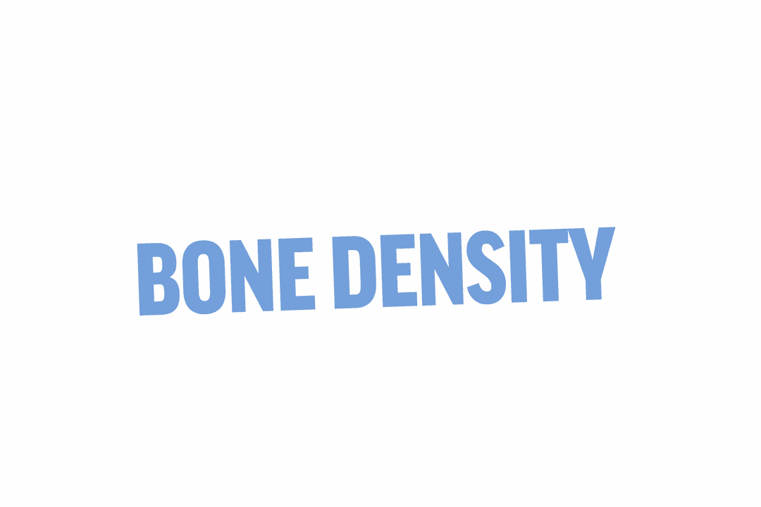 Blue Bone Density Text on Transparent Background