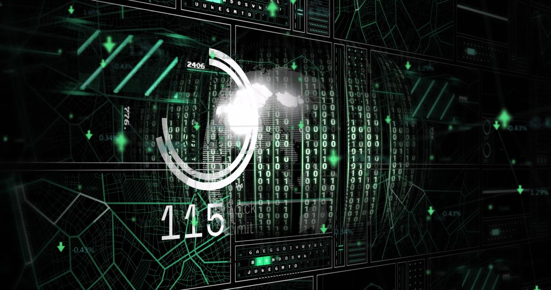 Abstract Digital Data Processing and Cyber Connections Art