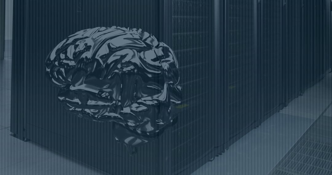 Digital Brain Overlaying Server Racks in Data Center