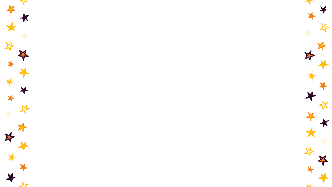 Doodle Star Border on Transparent Background with Copy Space