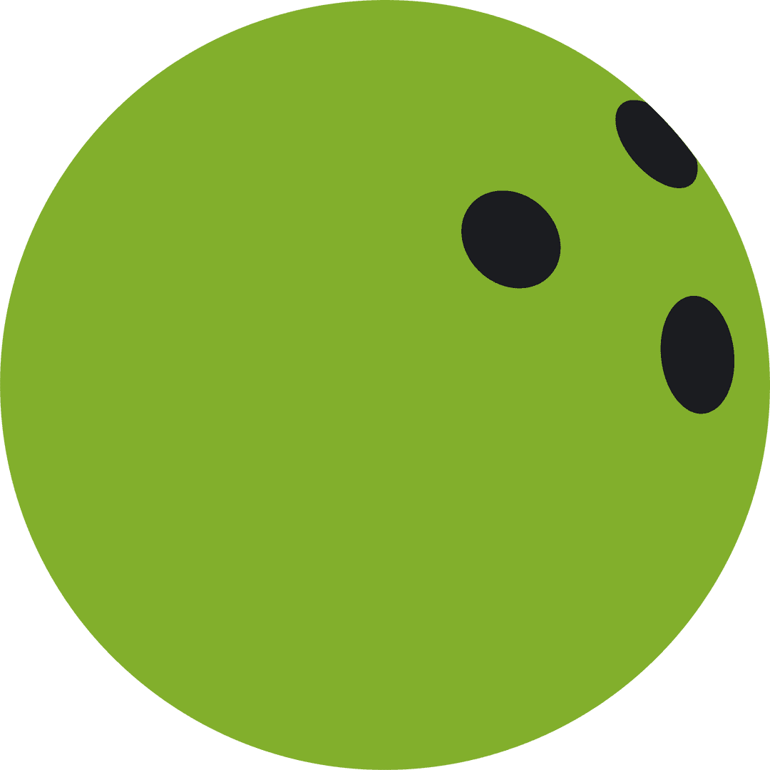 Transparent Green Bowling Ball with Finger Holes on Clear Background