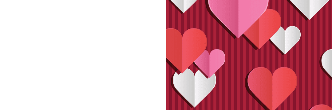 Hearts in Red and Pink Transparent Background for Romantic Designs