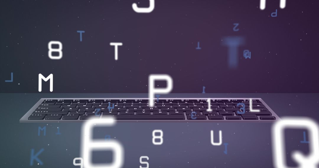 Digital Data Flowing Over Modern Keyboard Concept