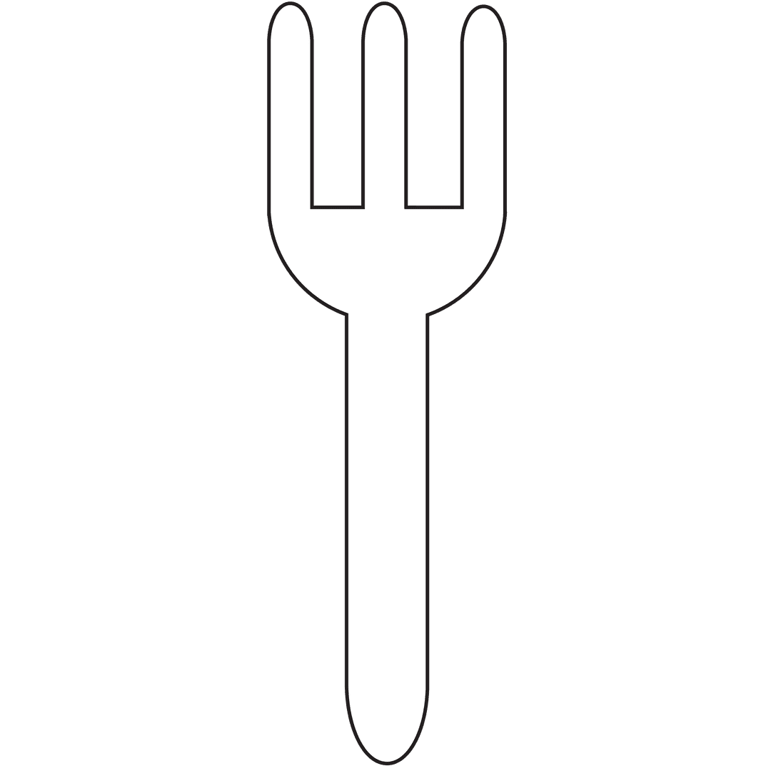 Transparent Fork Icon on White Background Food Concept