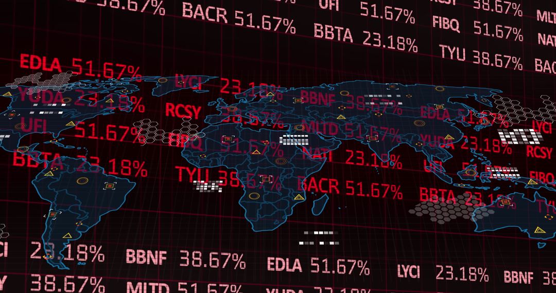 Global Stock Market Trends Over Digital World Map - Free Images, Stock Photos and Pictures on Pikwizard.com