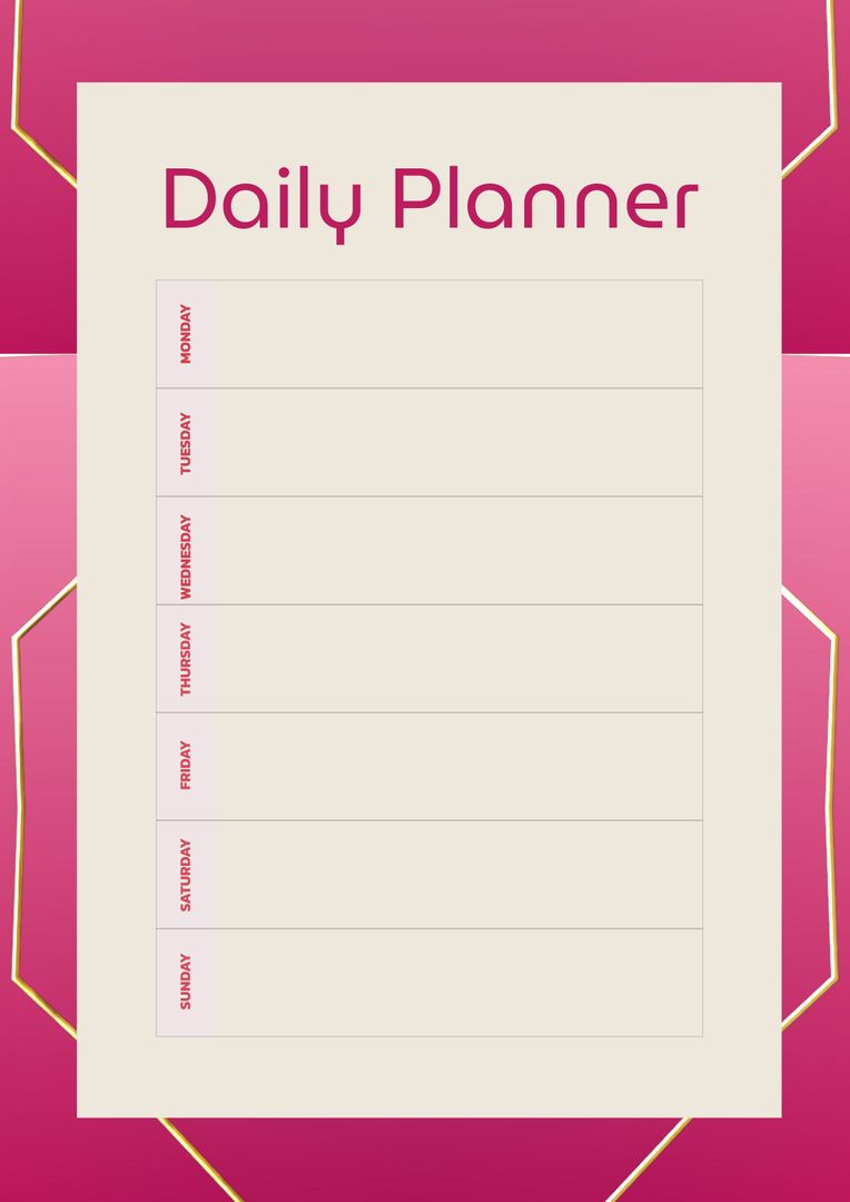 Elegant Pink Gradient Daily Planner Template - Download Free Stock Templates Pikwizard.com