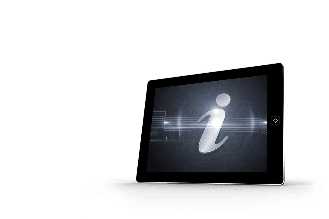 Transparent Information Icon on Digital Tablet Screen