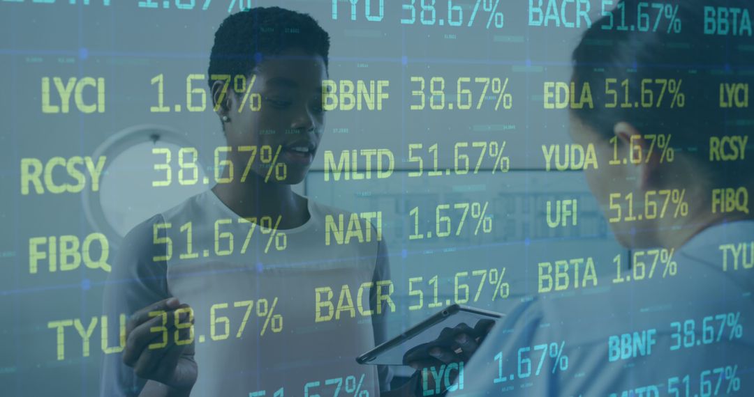 Financial Experts Analyzing Global Stock Market Data on Transparent Screen - Free Images, Stock Photos and Pictures on Pikwizard.com