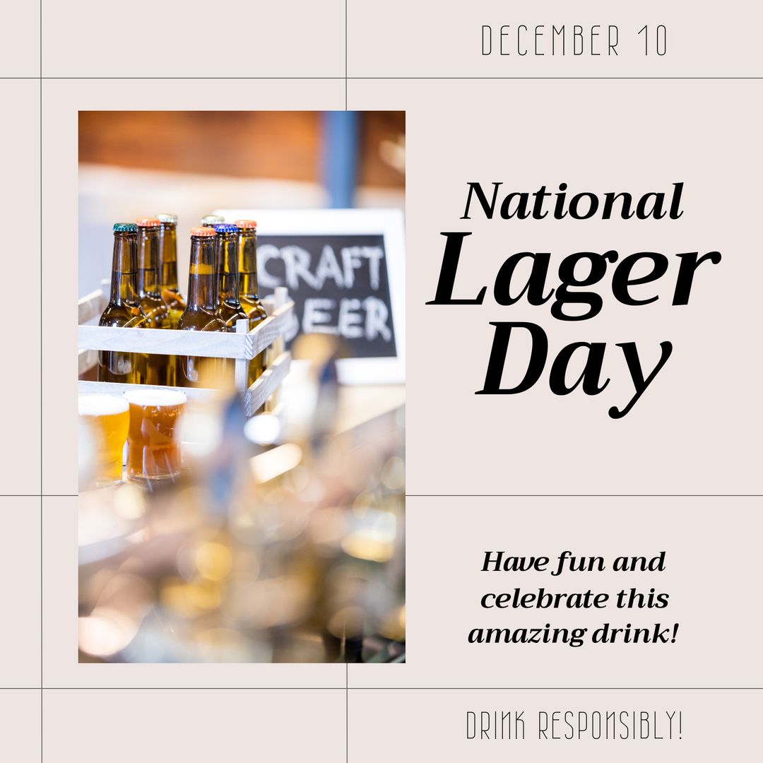 National Lager Day Celebration with Craft Beer and Relaxing Motto