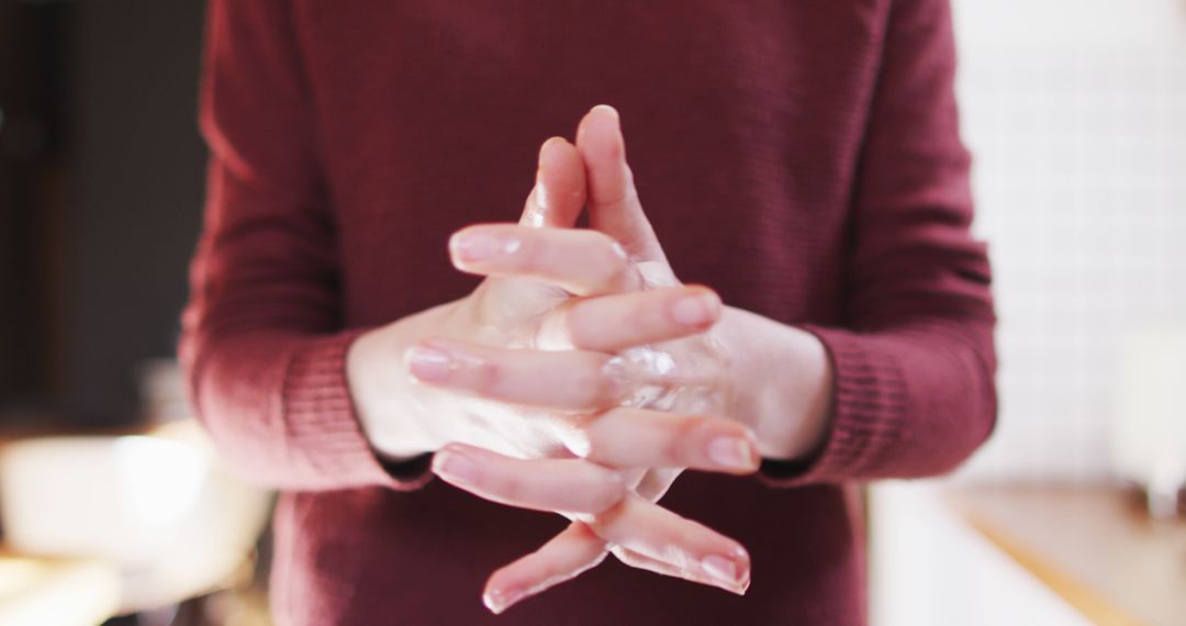 Person Cleaning Hands Thoroughly With Soap at Home - Free Images, Stock Photos and Pictures on Pikwizard.com