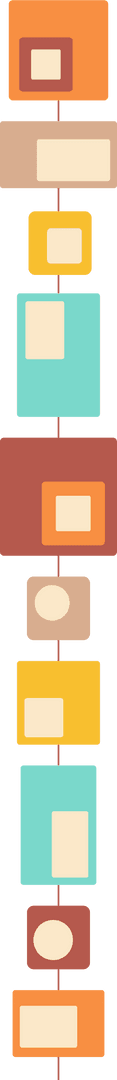 Colorful abstract flowchart design on transparent background