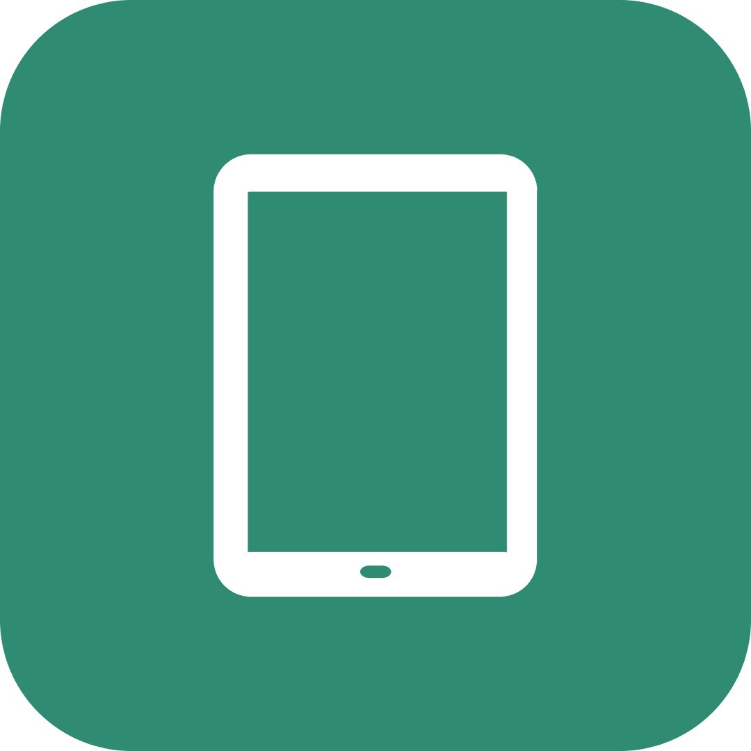 Tablet Symbol on Transparent Green Background Vector Illustration