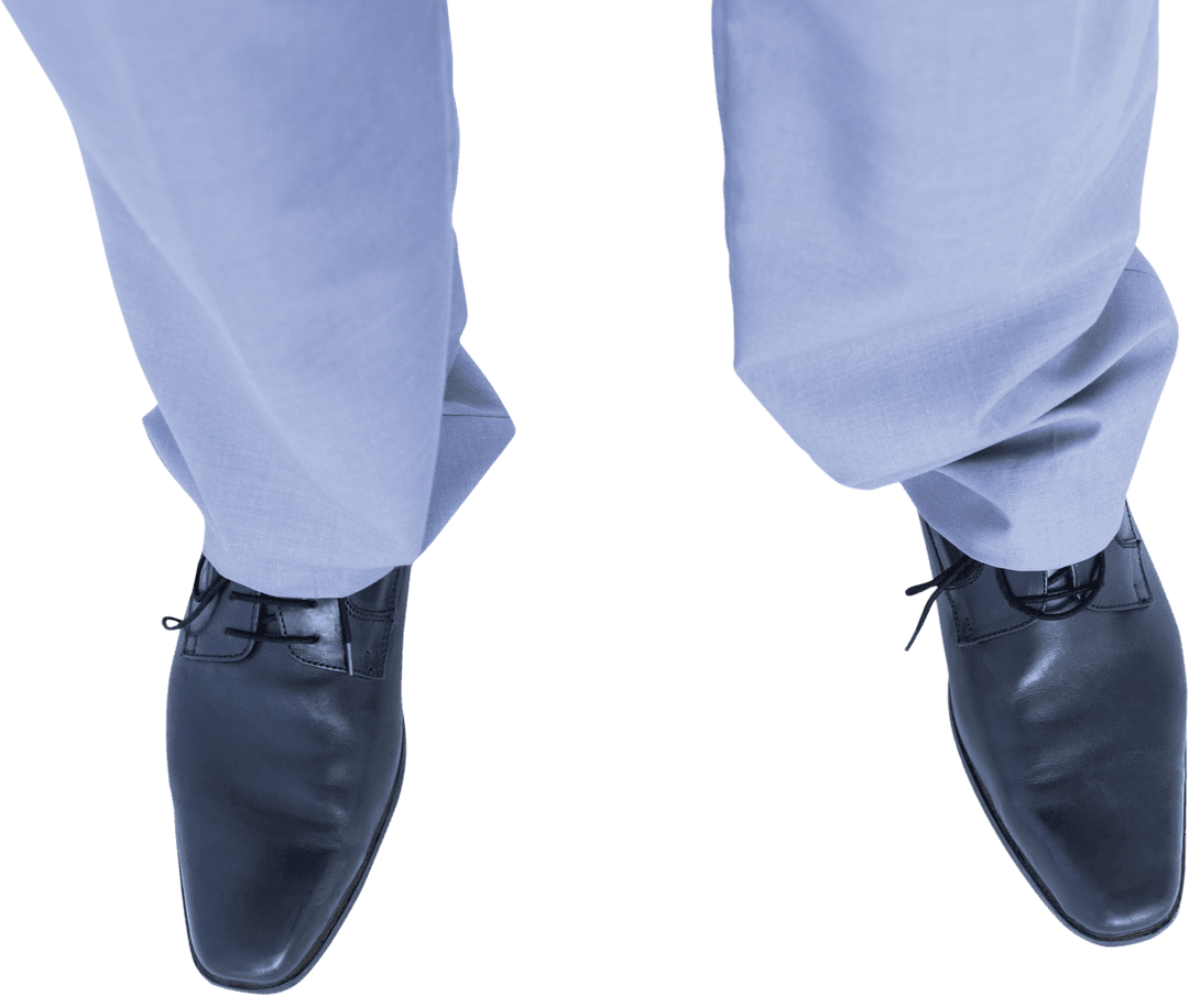 Transparent Isolated Businessman Standing in Suit and Shoes