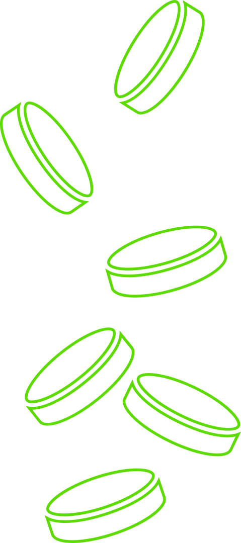 Green Transparent Cylinders Falling in Futuristic Design