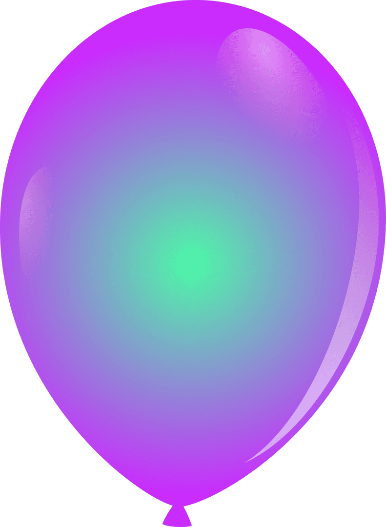 Vibrant Gradient Balloon Floating on Transparent Background