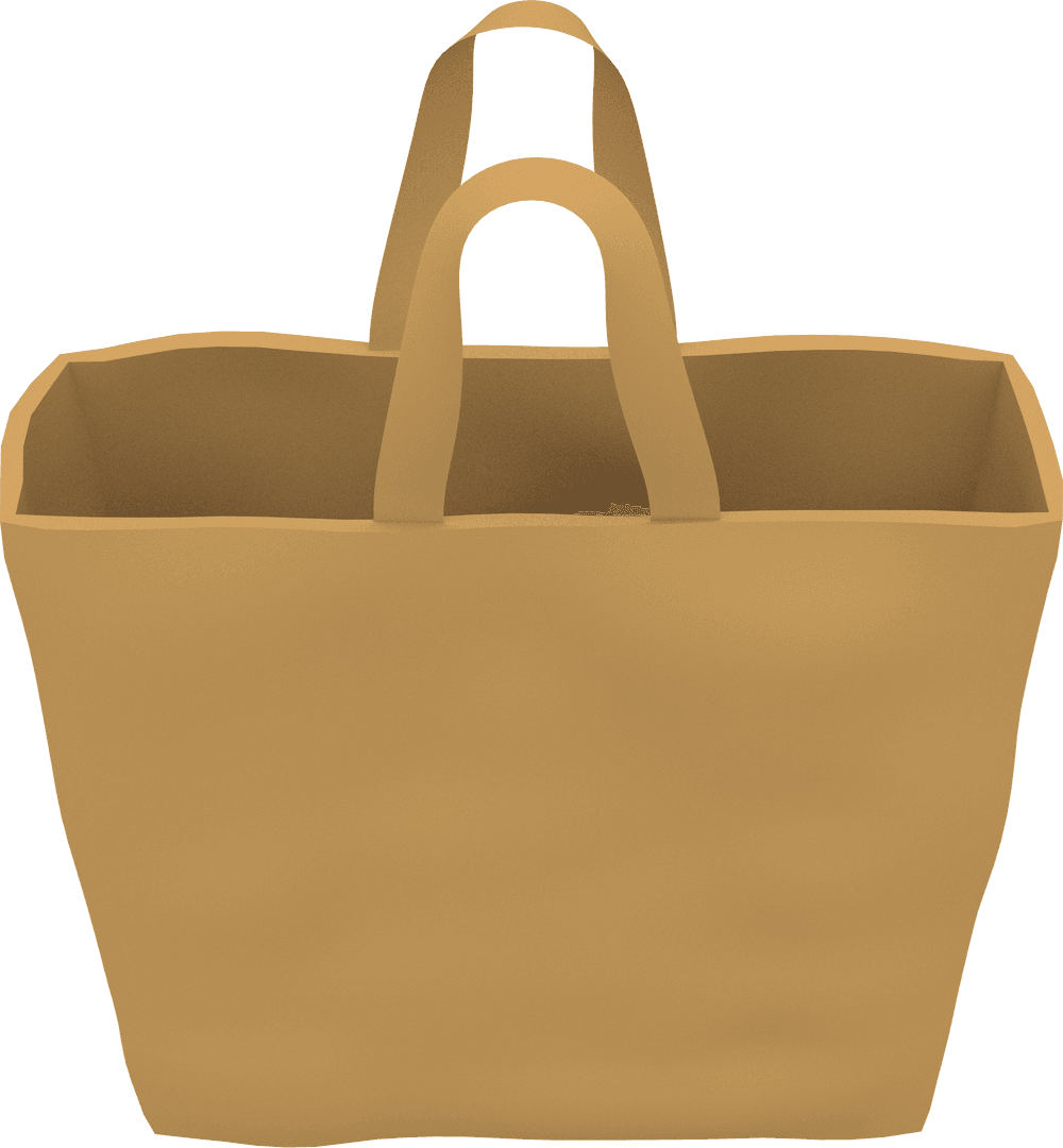 Beige Shopping Bag on Transparent Background Ideal for Lifestyle Concepts