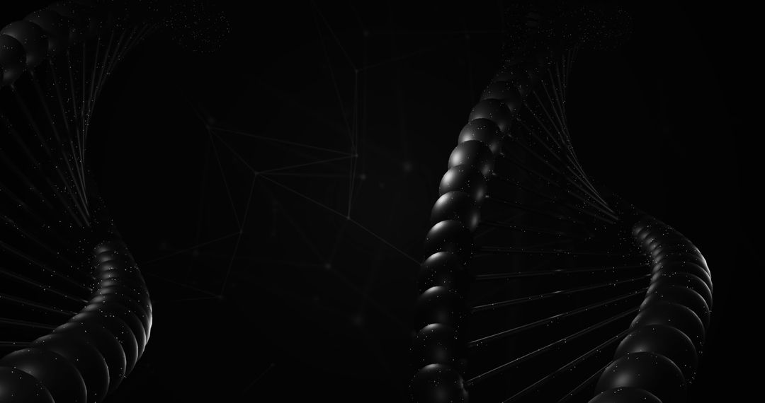 Dark Rotating DNA Strand in Abstract Science Concept