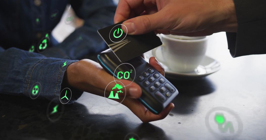 Contactless Payment with Environmental Icons Concept