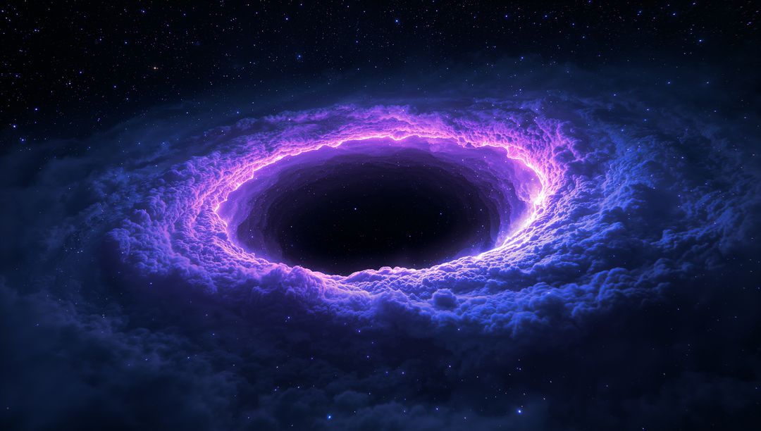 Ethereal Purple Gas Ring Surrounding Deep Space Void