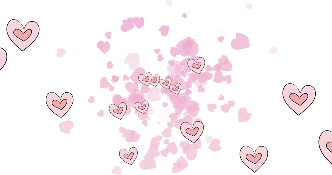 Floating Pink Hearts on White Romantic Love Background - Free Images, Stock Photos and Pictures on Pikwizard.com