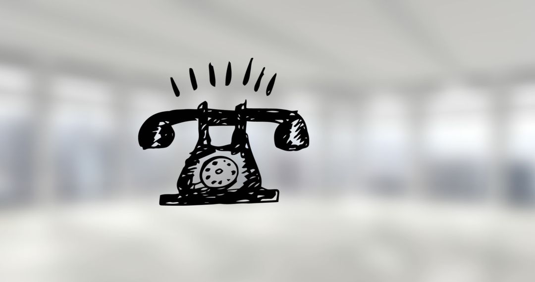 Retro Phone Icon in Modern Office Environment