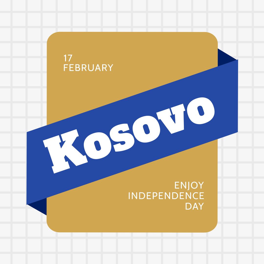 Kosovo Independence Day Greeting Card Design with Bold Text and Shapes - Download Free Stock Templates Pikwizard.com