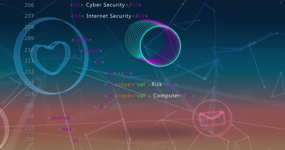 Cyber Security and Internet Technology with Digital Code Overlay